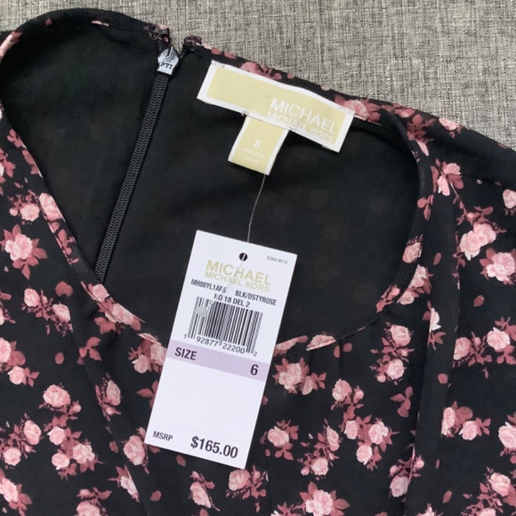 New Michael Kors Black / DstyRose Romper Size 6 - Picture 4 of 16